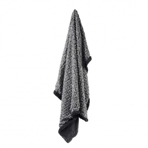 Cody Sherpa Throw Rug Charcoal