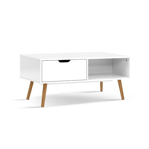 Jane Coffee Table with Drawers and Open Shelving