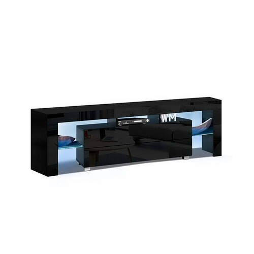 Ashford Entertainment Unit with LED 160CM (BLACK)