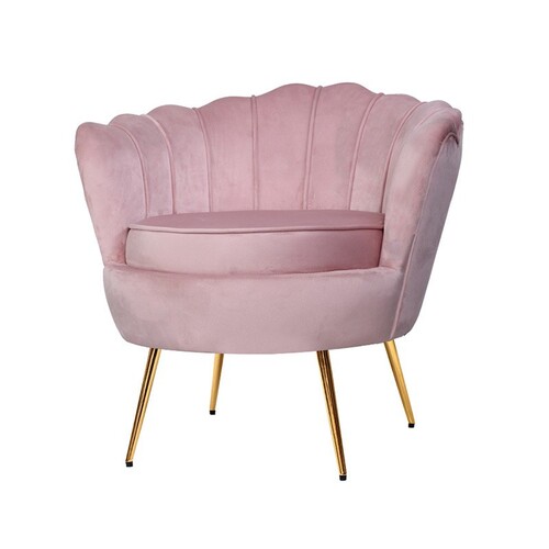 Mila Velvet Shell Armchair (Blush Pink)