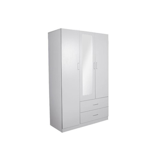 Redfern 3 Door 2 Drawer  Wardrobe White