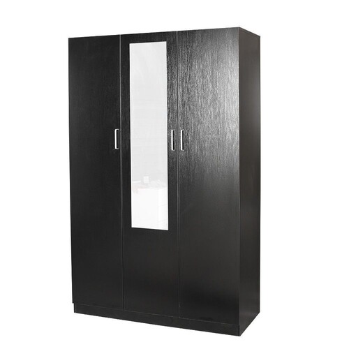 Redfern 3 Door Combo Wardrobe with Mirror Black