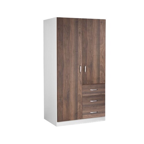 Zetland 2 Door 3 Drawer Wardrobe Walnut
