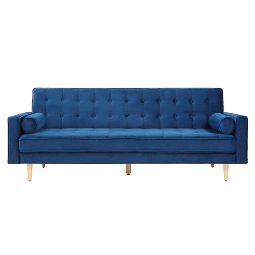 Sophia 3 Seater Sofa Bed Blue Velvet