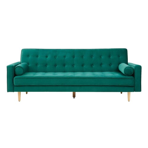 Sophia 3 Seater Sofa Bed Green Velvet