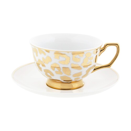 Teacup & Saucer Louis Leopard Gold