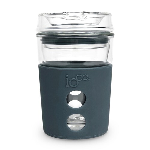 IOco 8oz ALL GLASS Coffee Traveller- Midnight Blue