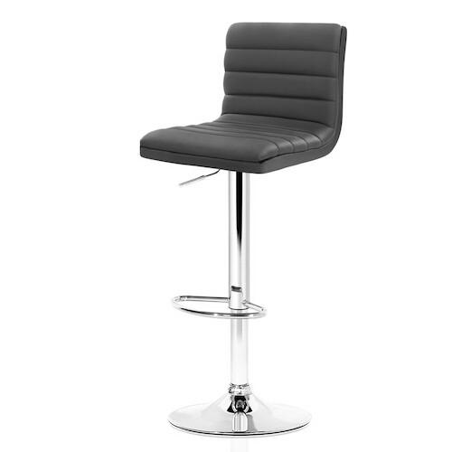 Zast Faux Leather Bar Stool Gas Lift Swivel Grey