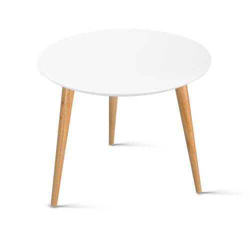 Round Wooden Side Table White