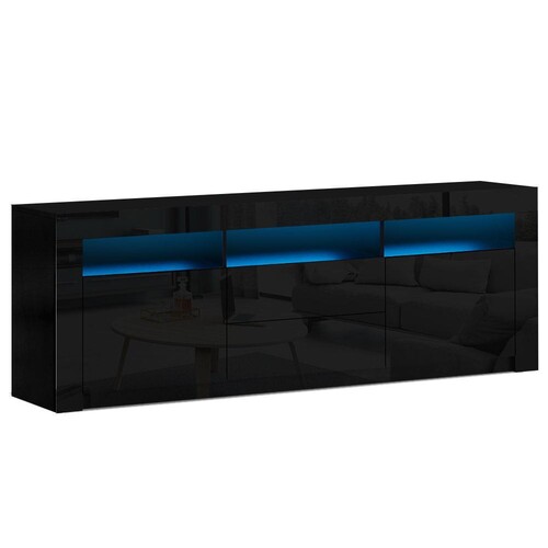 Delta TV Entertainment Unit Stand RGB LED Gloss Black 180cm