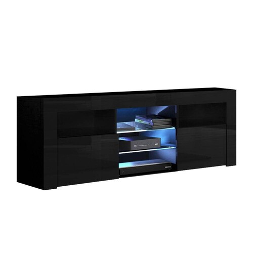 Delta TV Entertainment Unit Stand RGB LED Gloss Black 160cm