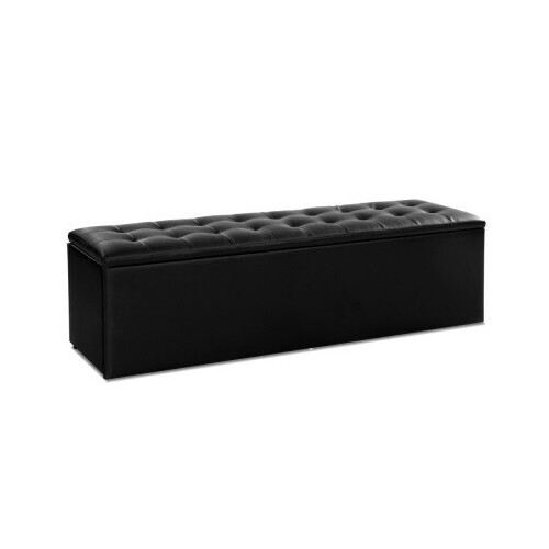 Venus PU Leather Blanket Box Black 140cm