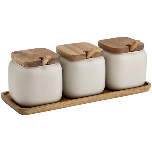 Essentials Stone Canister + Spoon Counter Set