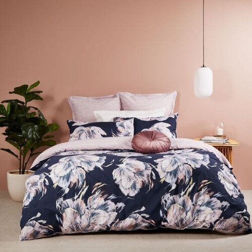 Valentine Navy Quilt Cover Set