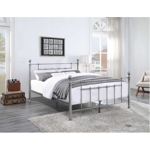 Chadstone Plated Cast Bed Frame in Pewter - Queen or King