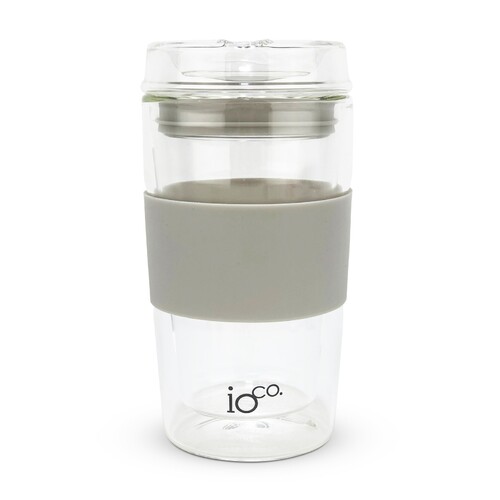 IOco 12oz ALL GLASS Glass Tea & Coffee Traveller - Warm Latte