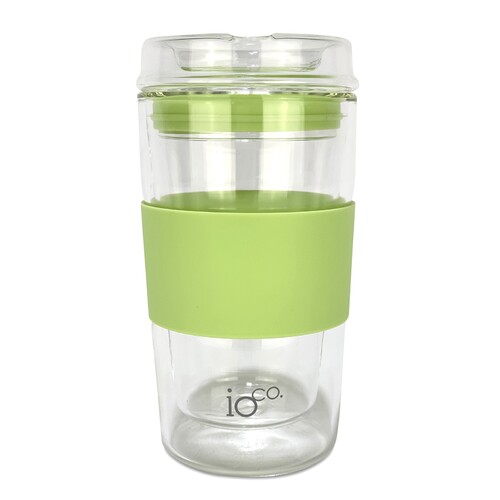 IOco 12oz ALL GLASS Glass Tea & Coffee Traveller - Pistachio