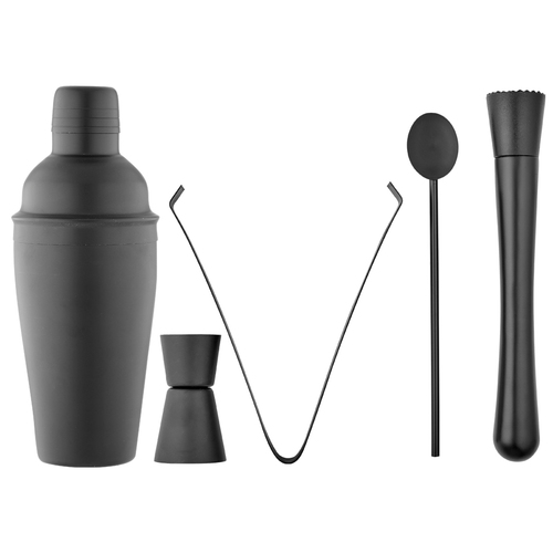 Aurora 5pc Matte Black Cocktail Set