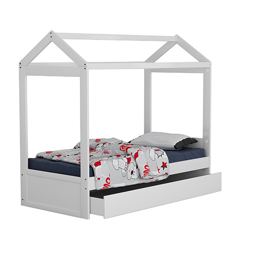 Pavo Single House Bed with Trundle