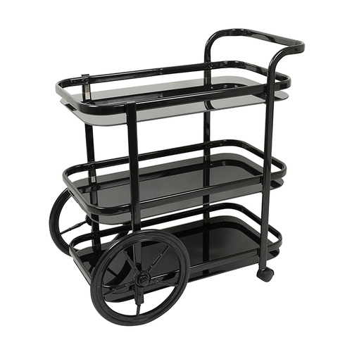 Ritchie Triple Shelf  Bar Cart Trolley Black