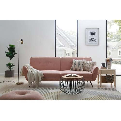 Eliane Pink 3 Seat Sofa Bed