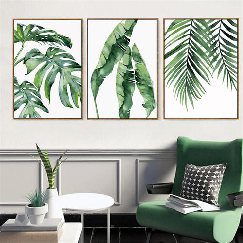 Tropical Leaves Framed Canvas