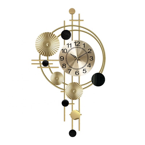 Jay Black and Gold Decorative Wall Clock