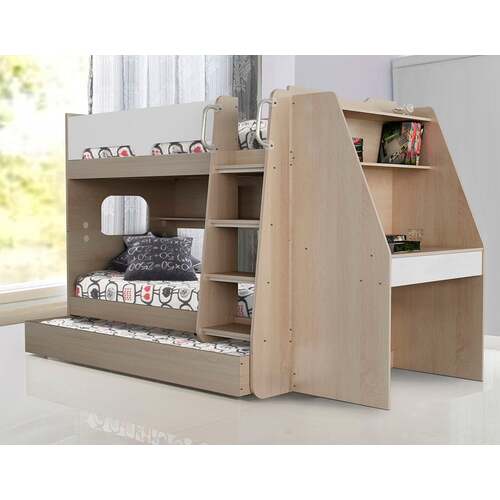 Sidney Trio Single Bunk Bed with Sidney Desk