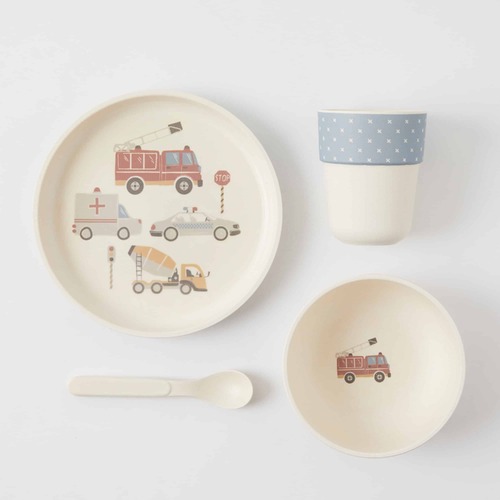 Transport Kids Bamboo Dinner Set