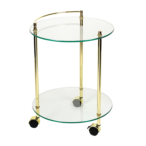 Yale Frameless gold Round Barcart