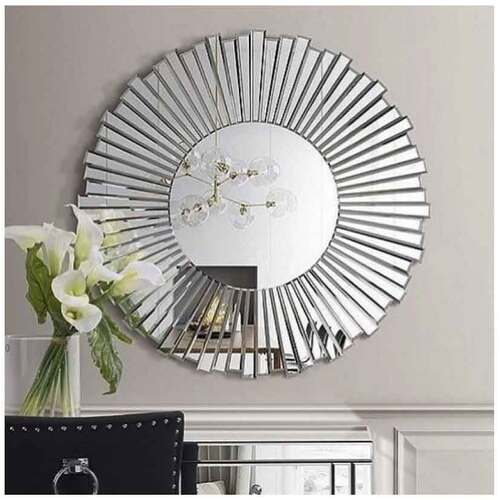 Venus Decorative Wall Mirror Multi Facet with large round section