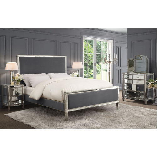 Rochelle Mirrored Bed Frame