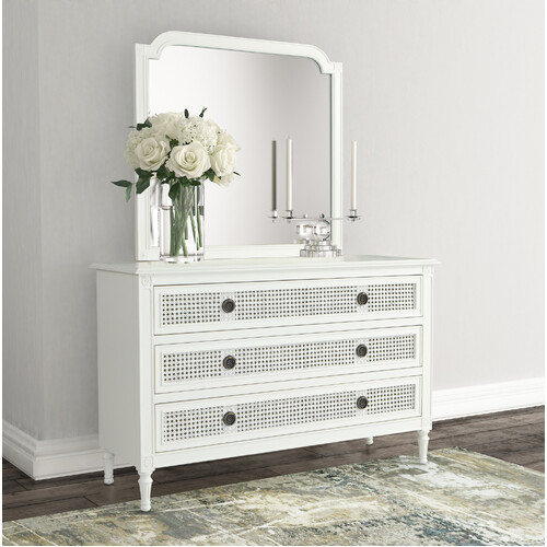 Paloma Dresser and Mirror French Style White