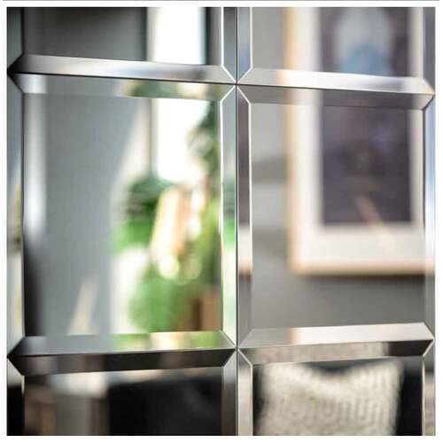 Mirrored Wall Tiles Beveled Edge Large - Box of 6