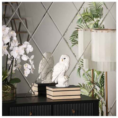 Diamond Shape Mirrored Wall Tiles Beveled Edge - Box of 6