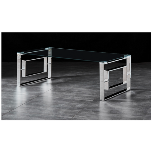 Dalton Coffee Table Stainless Steel and Tempered Glass