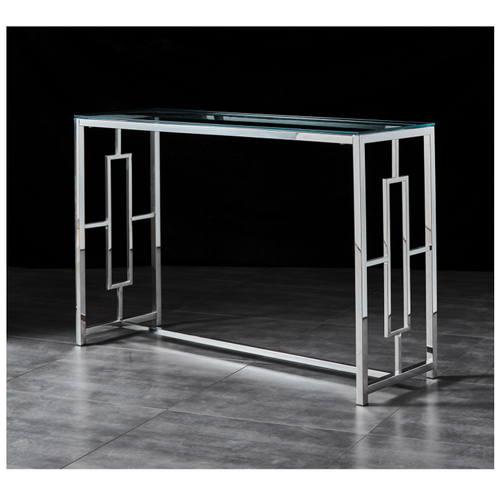 Jordan Console Table Stainless Steel and Tempered Glass