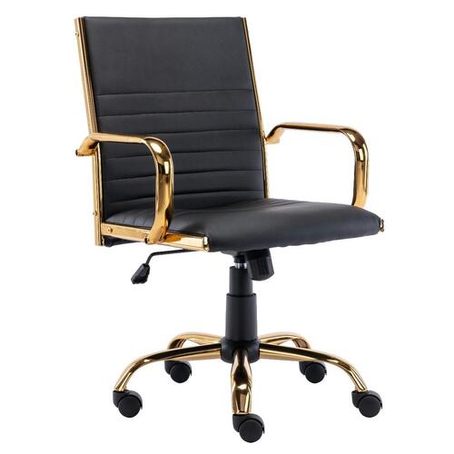 Eames Black Faux Leather Office Chair