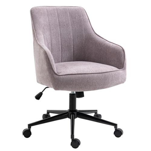 Stella Purple Lined Linen Fabric Upholstered Office Chair