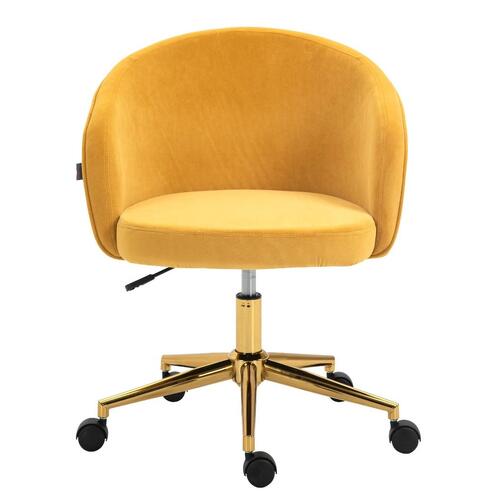 Kierra Yellow Velvet Office Chair