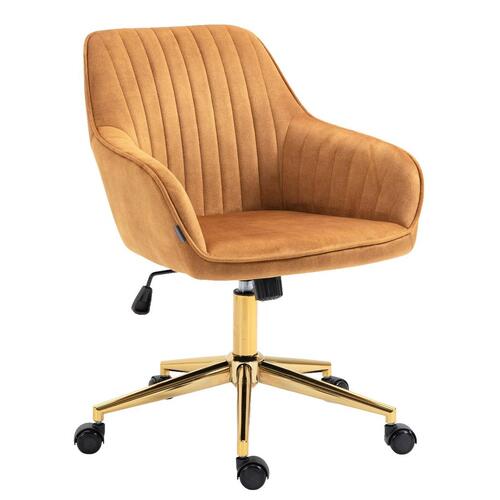 Ministry Yellow Barred Velvet Office Chair