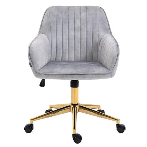 Ministry Silver Barred Velvet Office Chair