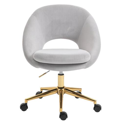 Octavia Light Grey Velvet Fabric Office Chair
