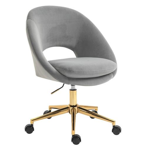 Octavia Dark Grey Velvet Fabric Office Chair