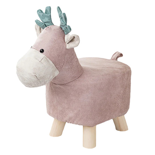 Pink Kids Ottoman Stool Deer Bench Seat