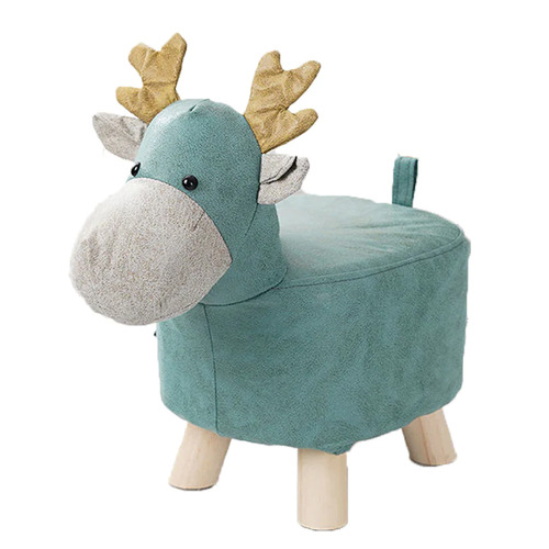 Green Kids Ottoman Stool Deer Bench Seat