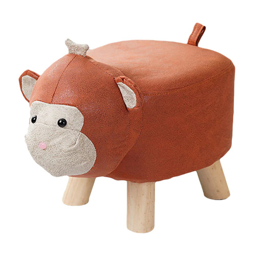 Orange Kids Ottoman Stool Monkey Bench Seat