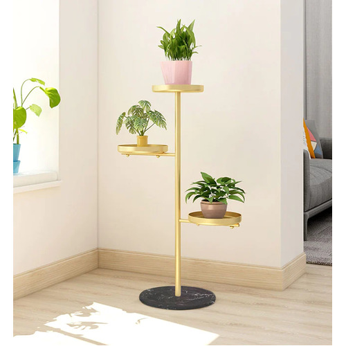 3 Tier Gold Round Plant Pot