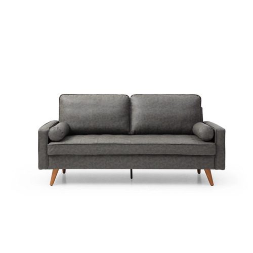 Coogee Brown 2.5 Seater Faux Leather Sofa Grey