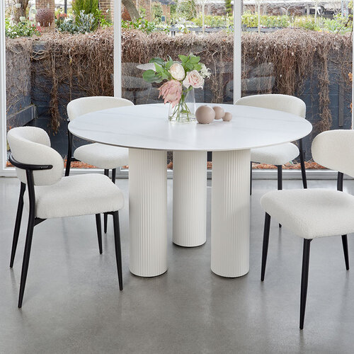 Livingstone Ceramic Top Modern Round Dining Table